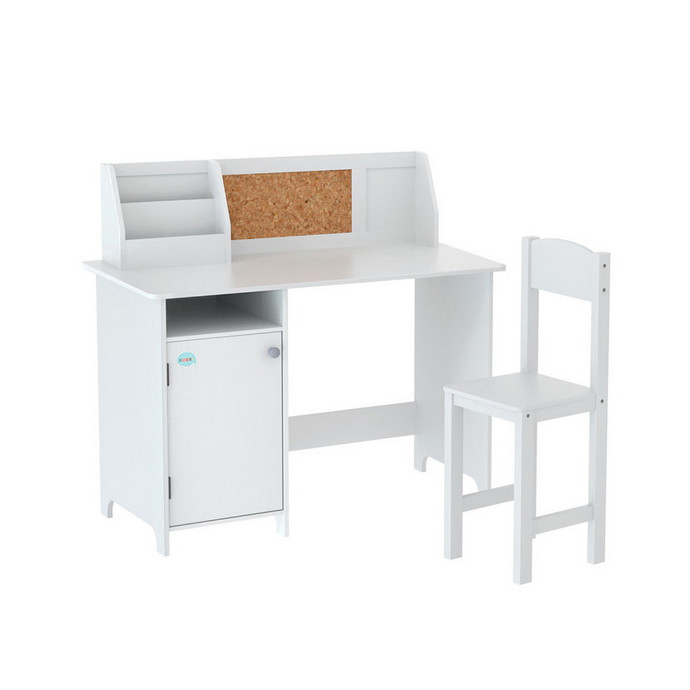 Marlook Kids Table and Chair Set Children Study Play Toys Desk w/ Cabinet Storage