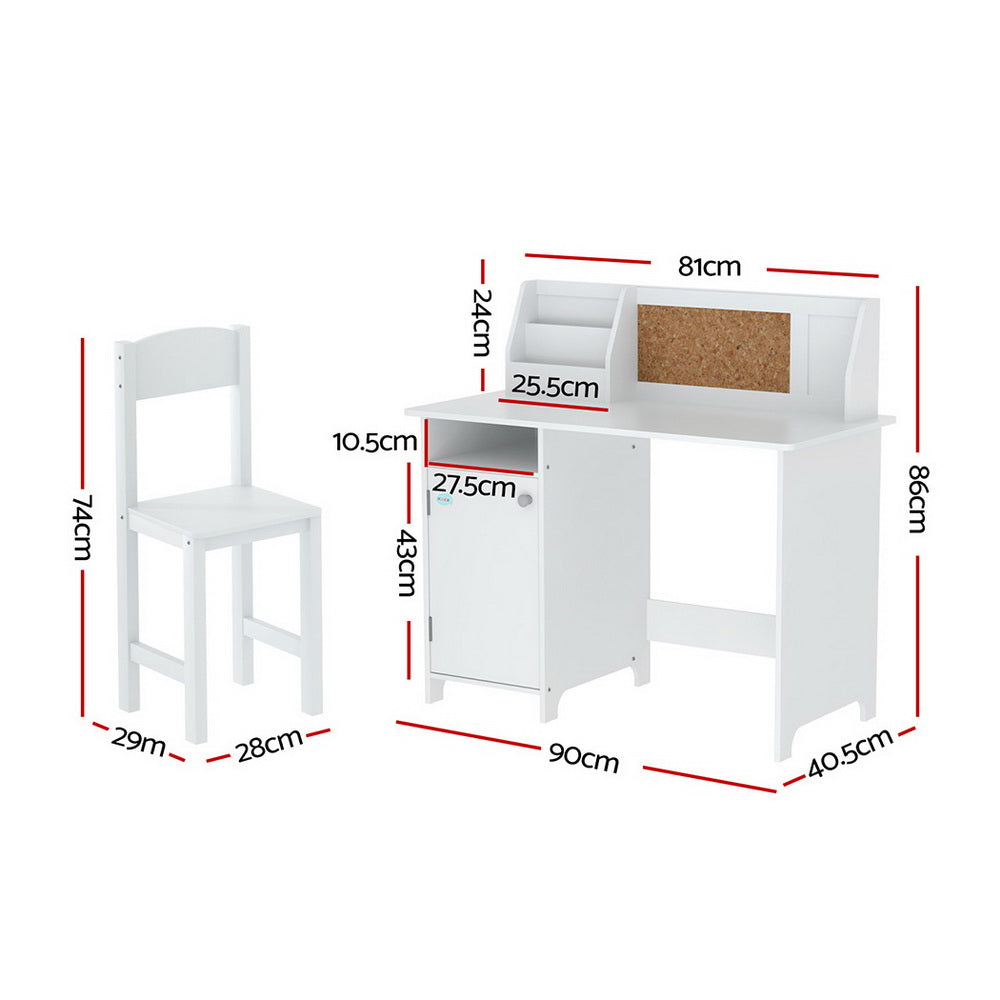 Marlook Kids Table and Chair Set Children Study Play Toys Desk w/ Cabinet Storage