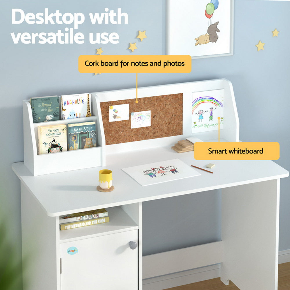 Marlook Kids Table and Chair Set Children Study Play Toys Desk w/ Cabinet Storage
