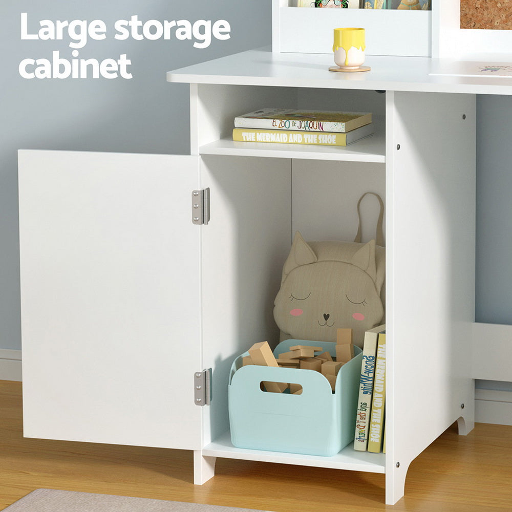 Marlook Kids Table and Chair Set Children Study Play Toys Desk w/ Cabinet Storage
