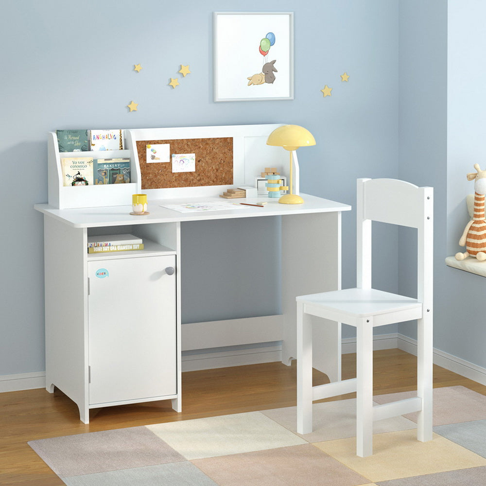 Marlook Kids Table and Chair Set Children Study Play Toys Desk w/ Cabinet Storage