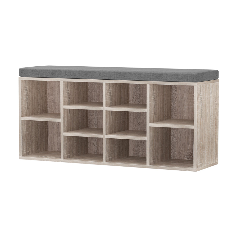 Marlook Shoe Rack Cabinet Shoe Bench Fabric Seat Pine BOA