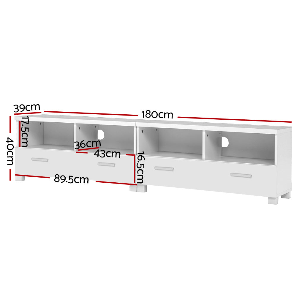 Marlook TV Cabinet Entertainment Unit 180cm White Eddie