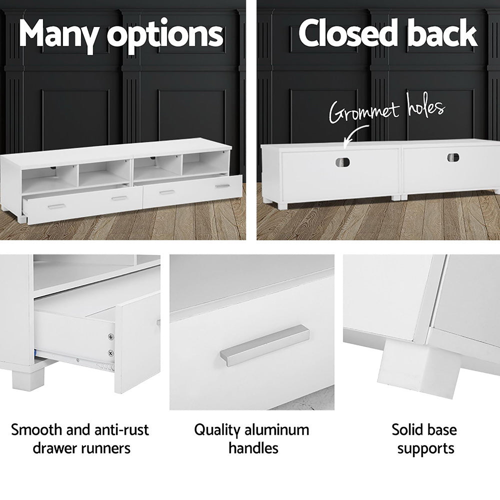 Marlook TV Cabinet Entertainment Unit 180cm White Eddie