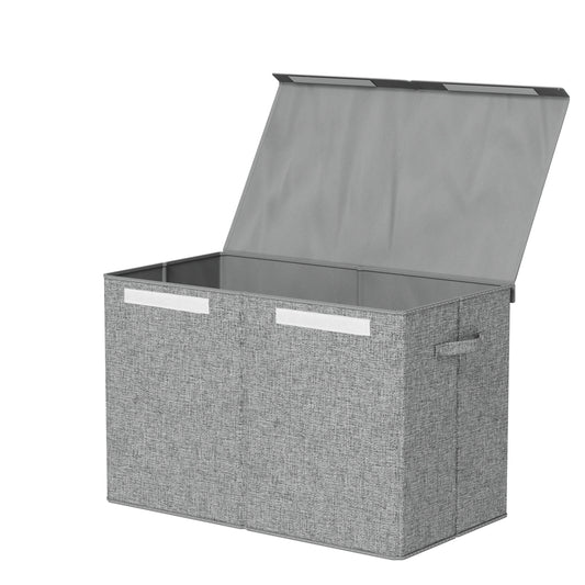 Marlook Large Toy Box Chest Storage with Flip-Top Lid Foldable Organizer Bins Grey