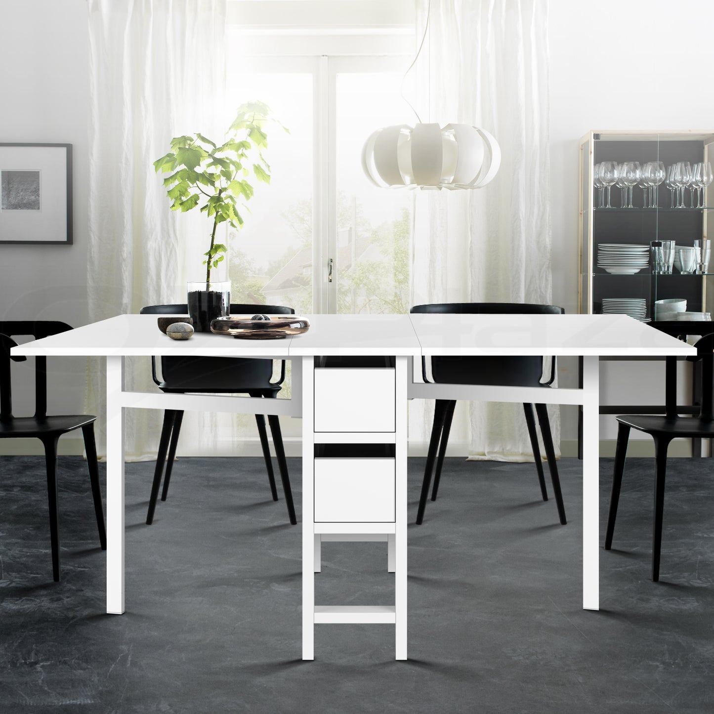 Marlook Dining Table Rectangular Extendable White