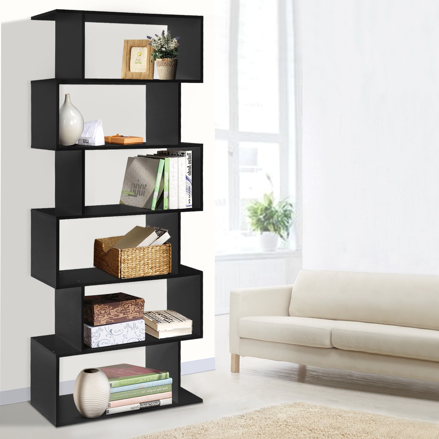 Marlook Bookshelf 6 Tiers - RIVA Black