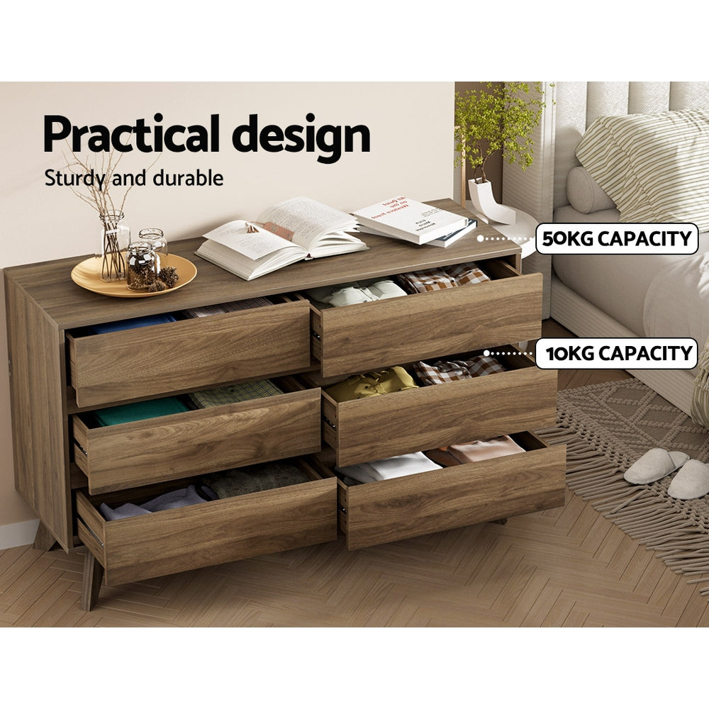 Marlook 6 Chest of Drawers - XAVI Walnut
