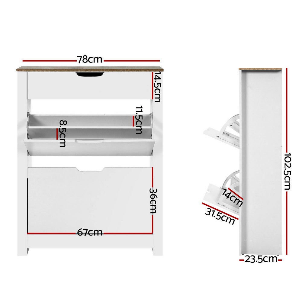 Marlook Shoe Rack Cabinet 16 Pairs White Ana