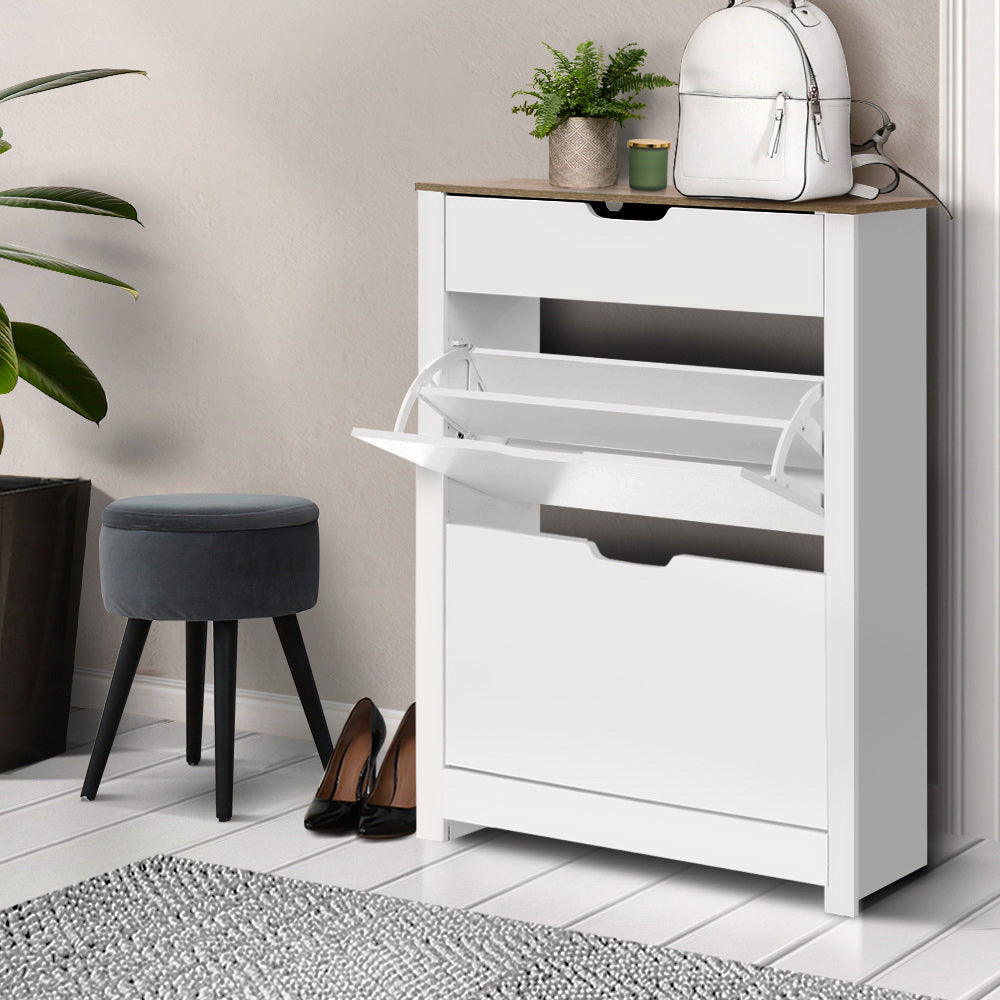 Marlook Shoe Rack Cabinet 16 Pairs White Ana