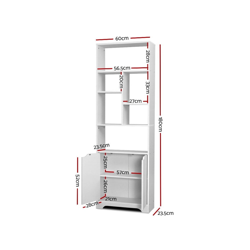 Marlook Bookshelf with Cabinet - GINA White