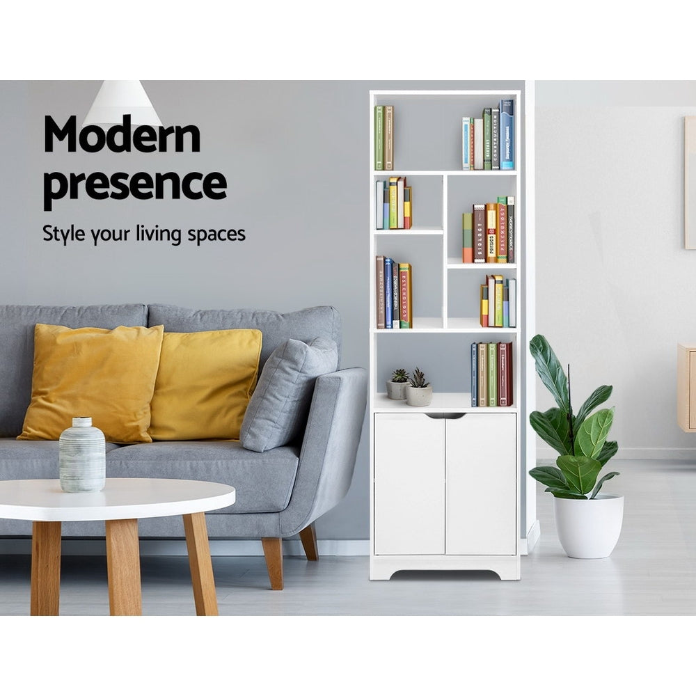 Marlook Bookshelf with Cabinet - GINA White