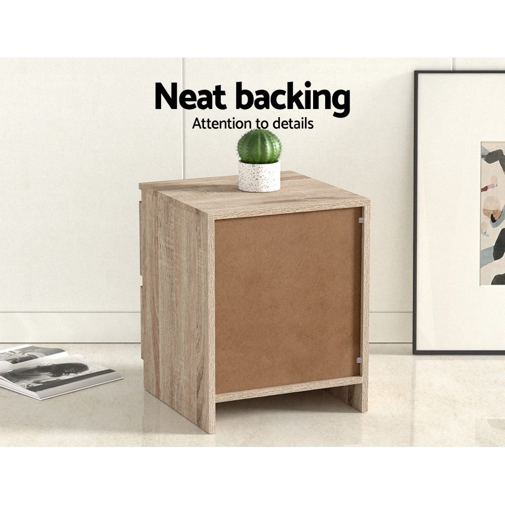 Marlook Bedside Table 2 Drawers - PEPE Oak
