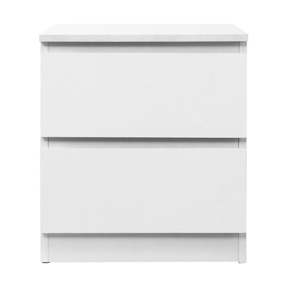Marlook Bedside Table 2 Drawers - PEPE White