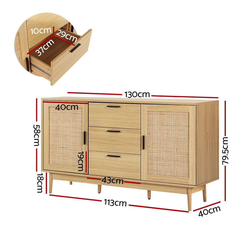 Marlook Rattan Buffet Sideboard - BRIONY Oak