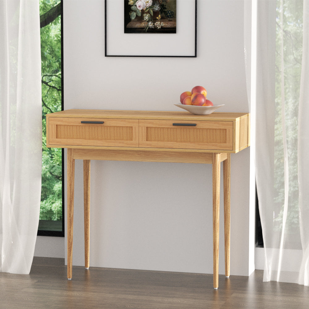 Marlook Console Table 2 Rattan Drawers