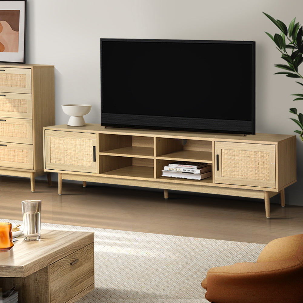 Marlook TV Cabinet Entertainment Unit 180cm Rattan Cole
