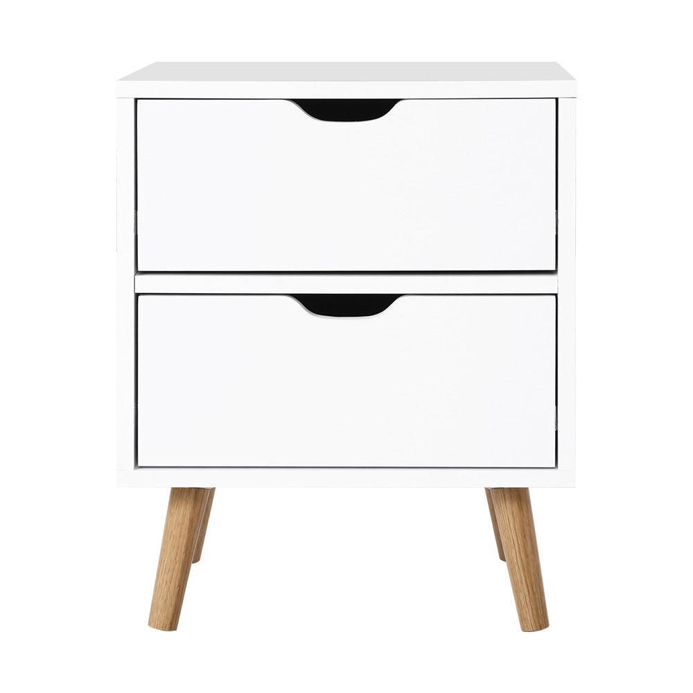 Marlook Bedside Table 2 Drawers - BODEN White