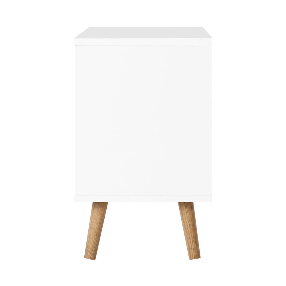 Marlook Bedside Table 2 Drawers - BODEN White