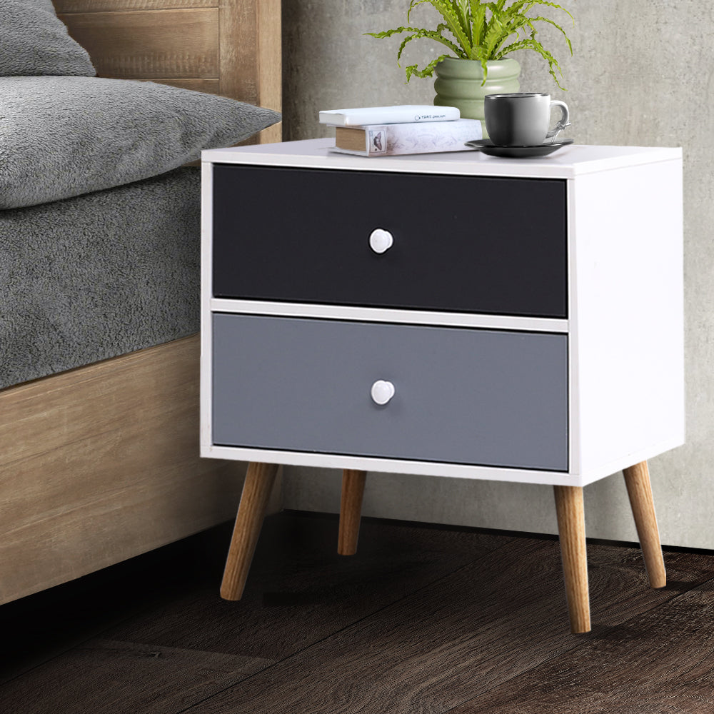 Marlook Bedside Table 2 Drawers - BONDS White