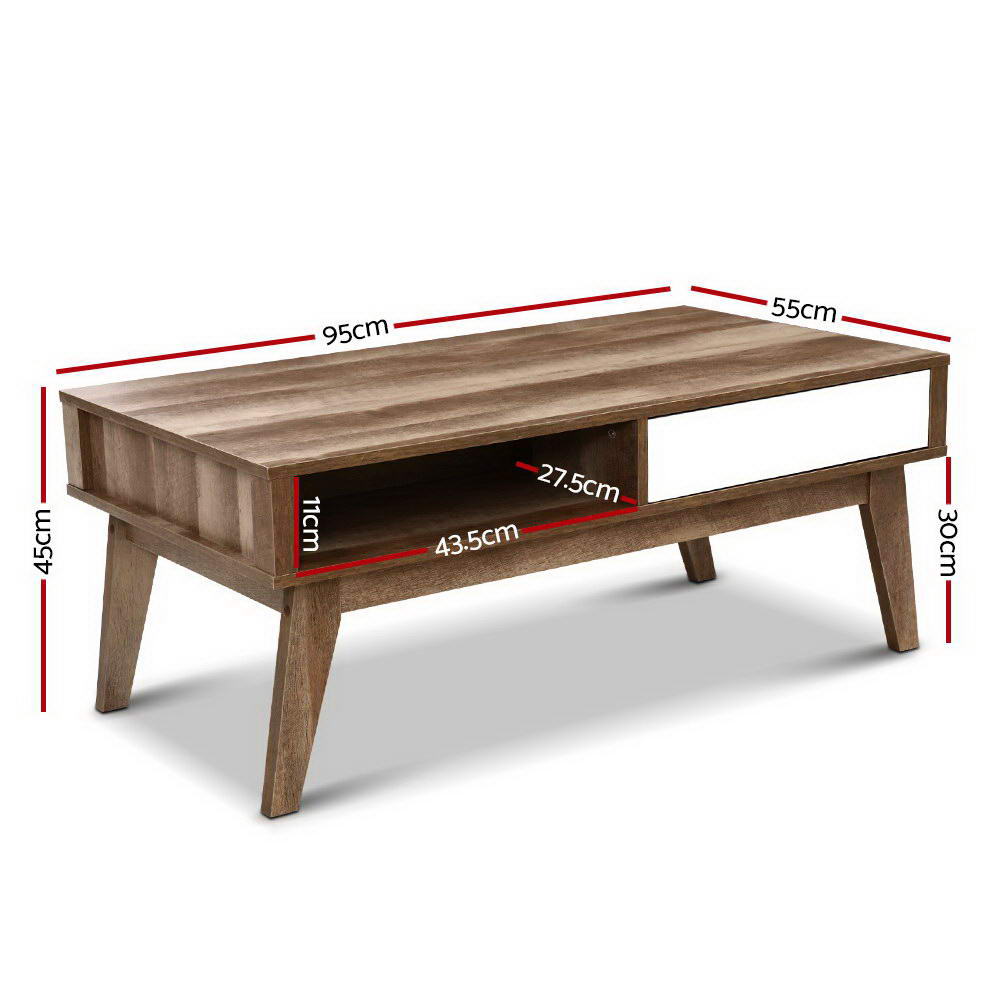 Marlook Coffee Table 2 Drawers Walnut Serena