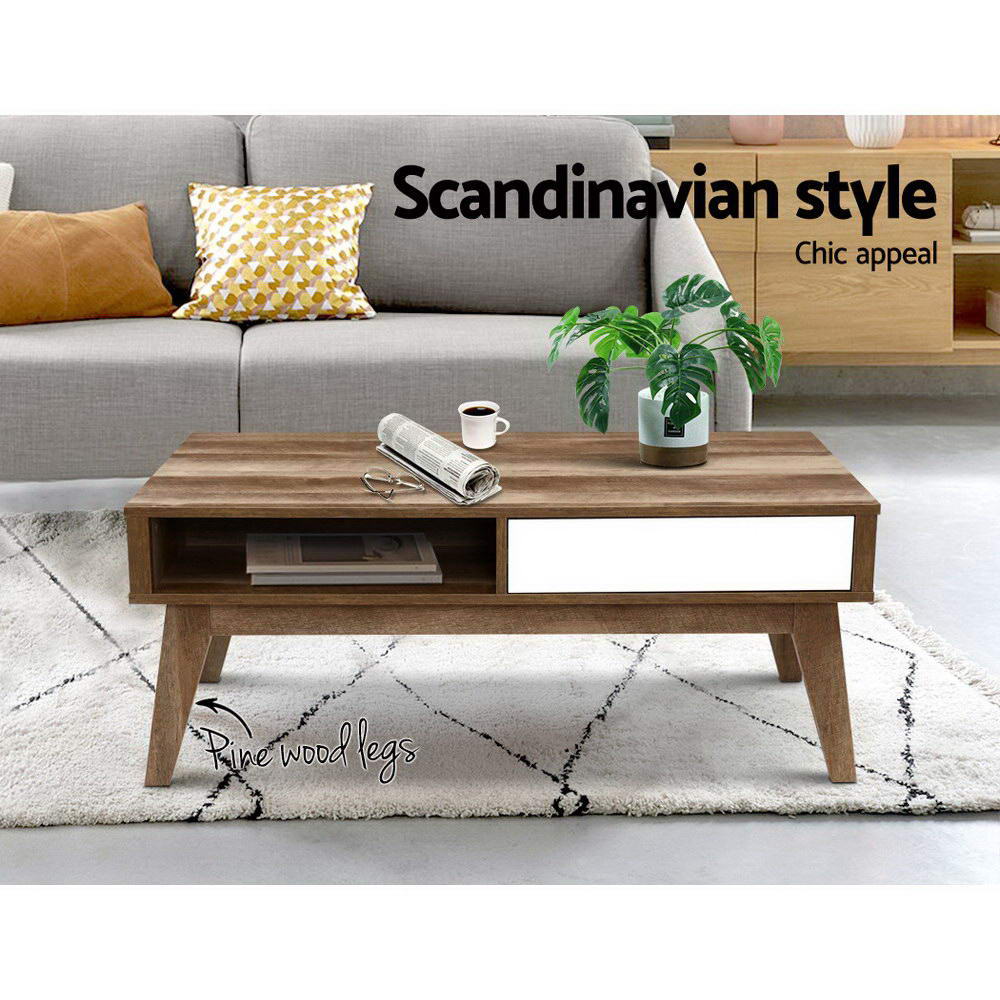 Marlook Coffee Table 2 Drawers Walnut Serena