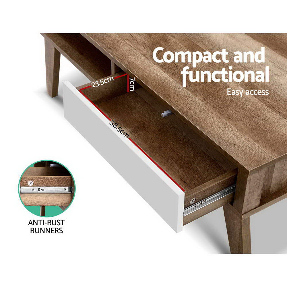 Marlook Coffee Table 2 Drawers Walnut Serena