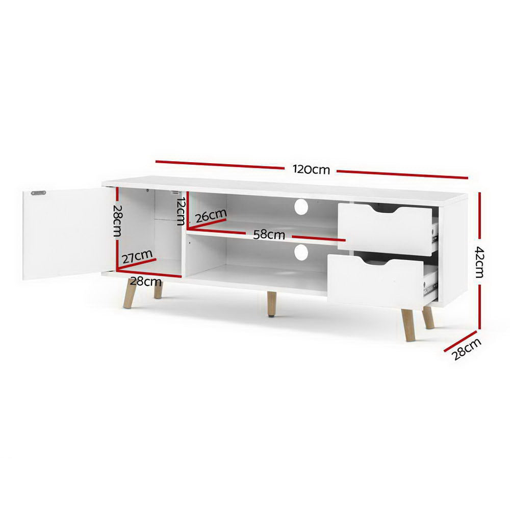 Marlook TV Cabinet Entertainment Unit 120cm White Larin