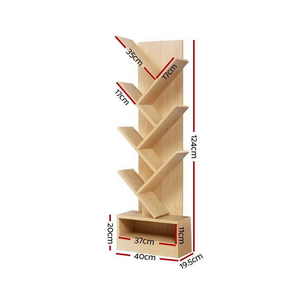 Marlook Tree Bookshelf 7 Tiers - ECHO Oak
