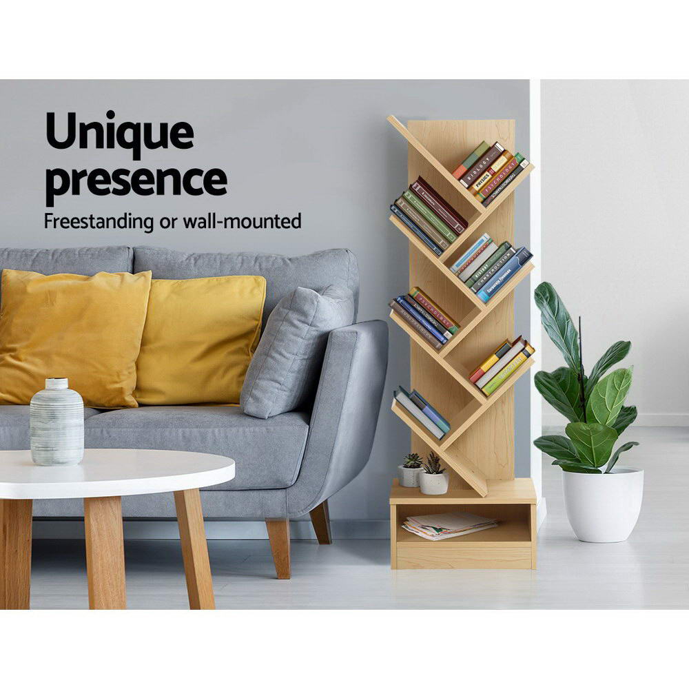 Marlook Tree Bookshelf 7 Tiers - ECHO Oak