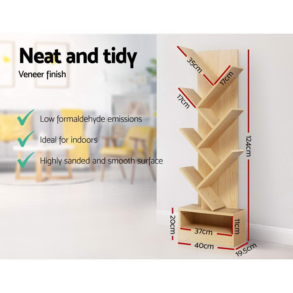 Marlook Tree Bookshelf 7 Tiers - ECHO Oak
