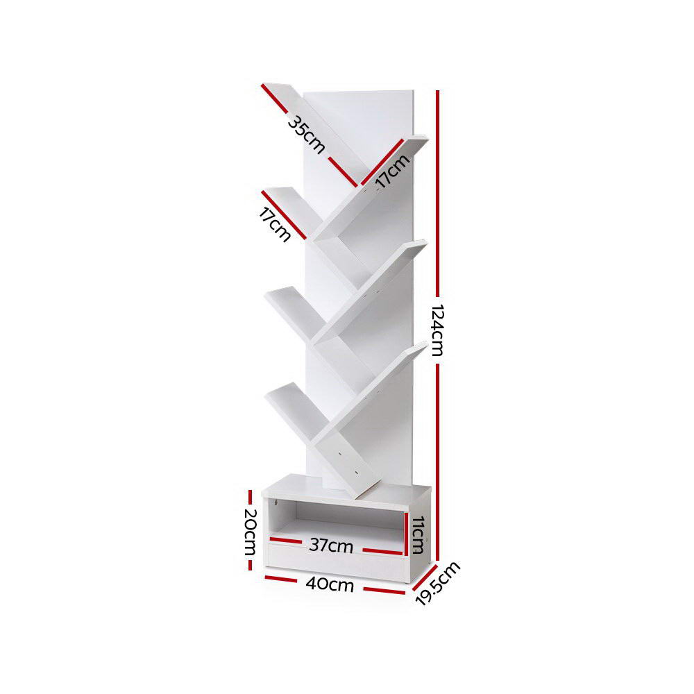 Marlook Tree Bookshelf 7 Tiers - ECHO White