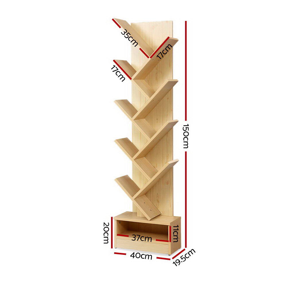 Marlook Tree Bookshelf 9 Tiers - ECHO Oak