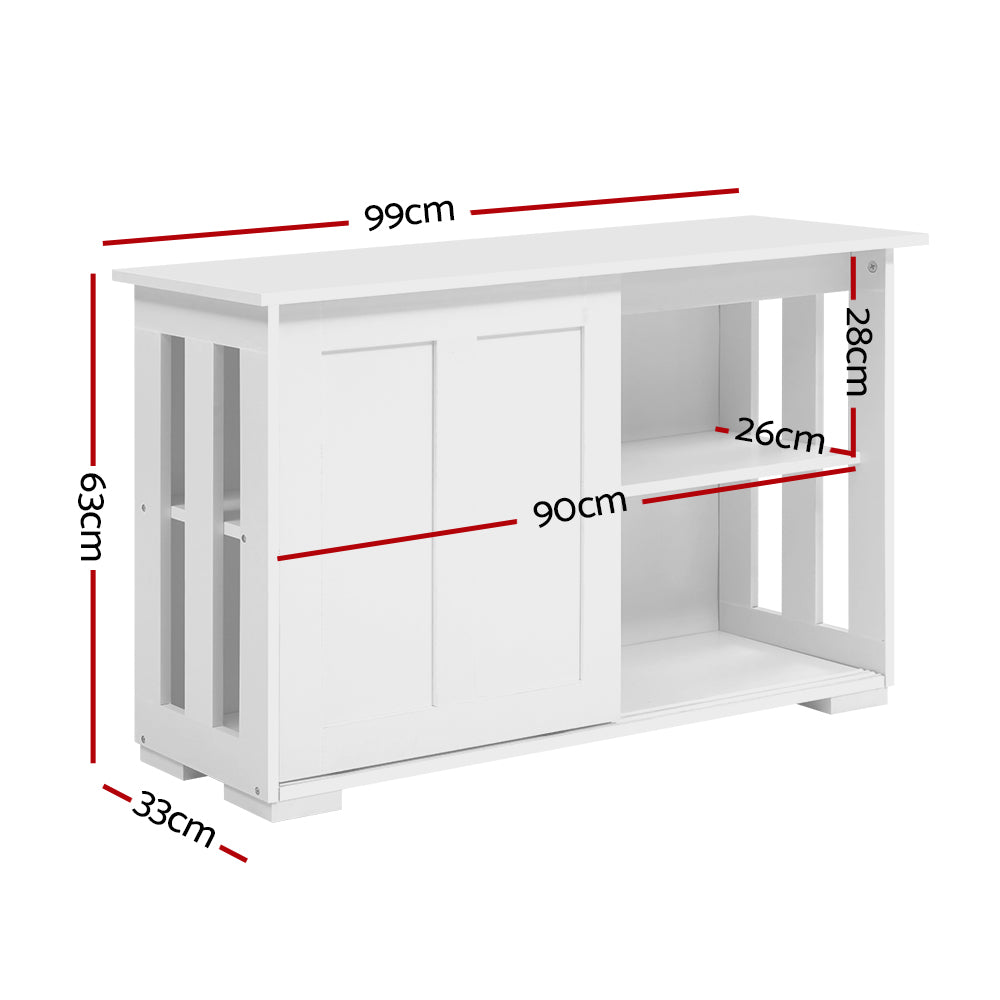 Marlook Buffet Sideboard Sliding Doors - SERA White