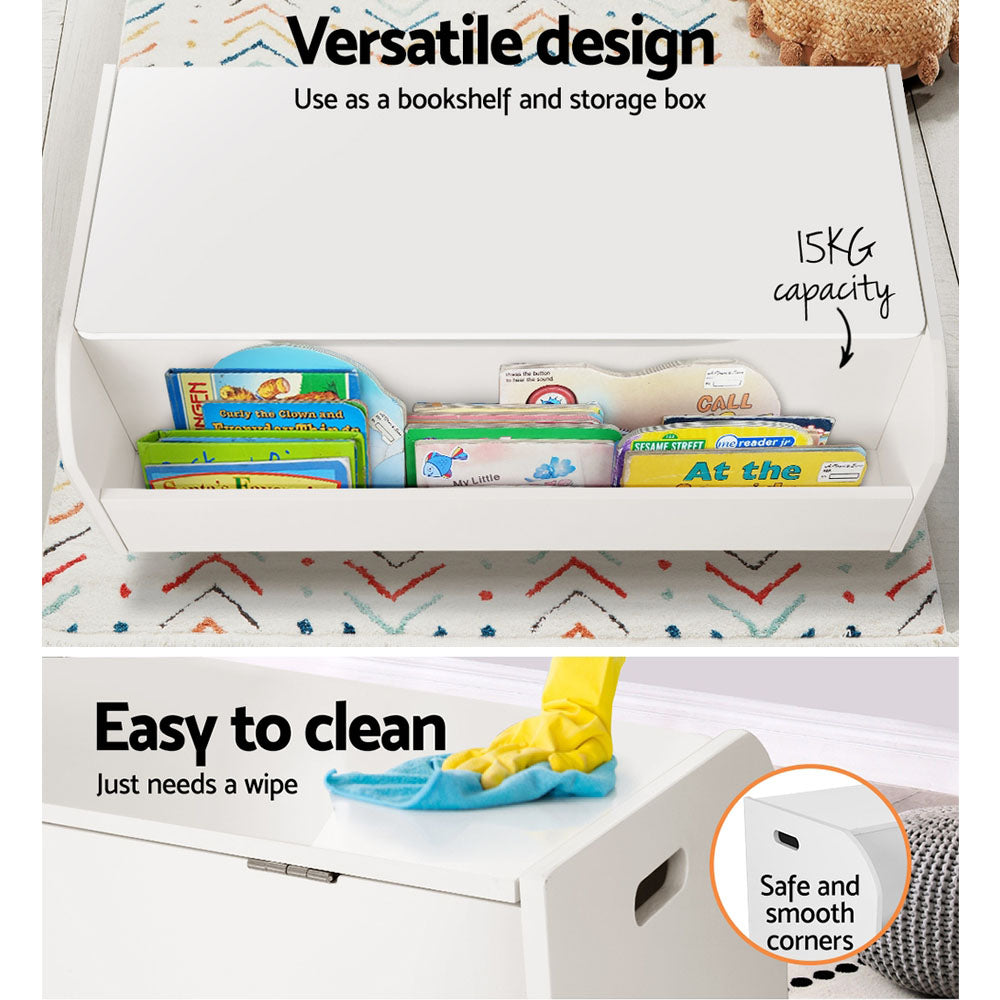 Marlook Kids Toy Box Chest Bookshelf Storage Children Bookcase Organiser Display