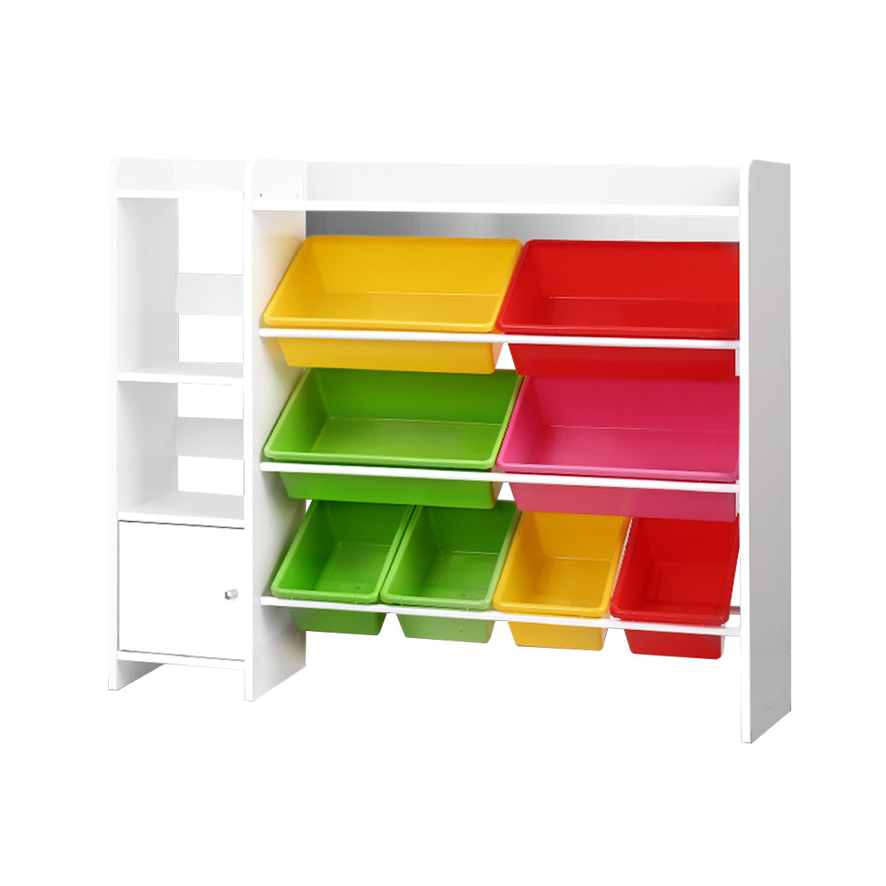 Marlook Kids Toy Box 8 Bins Bookshelf Storage Rack Organiser Toy Display
