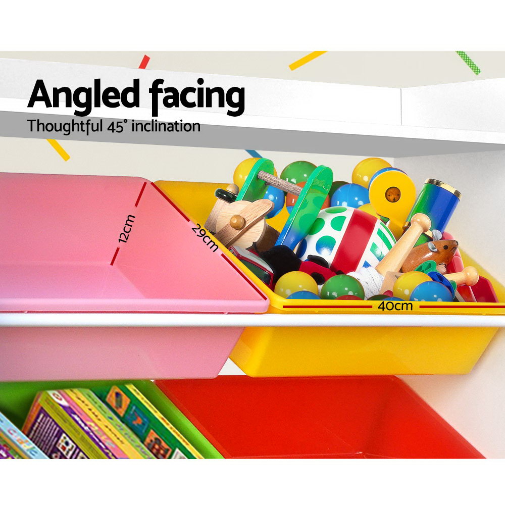 Marlook Kids Toy Box 8 Bins Bookshelf Storage Rack Organiser Toy Display