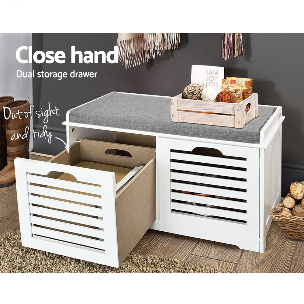 Marlook Shoe Rack Cabinet Bench White Caye