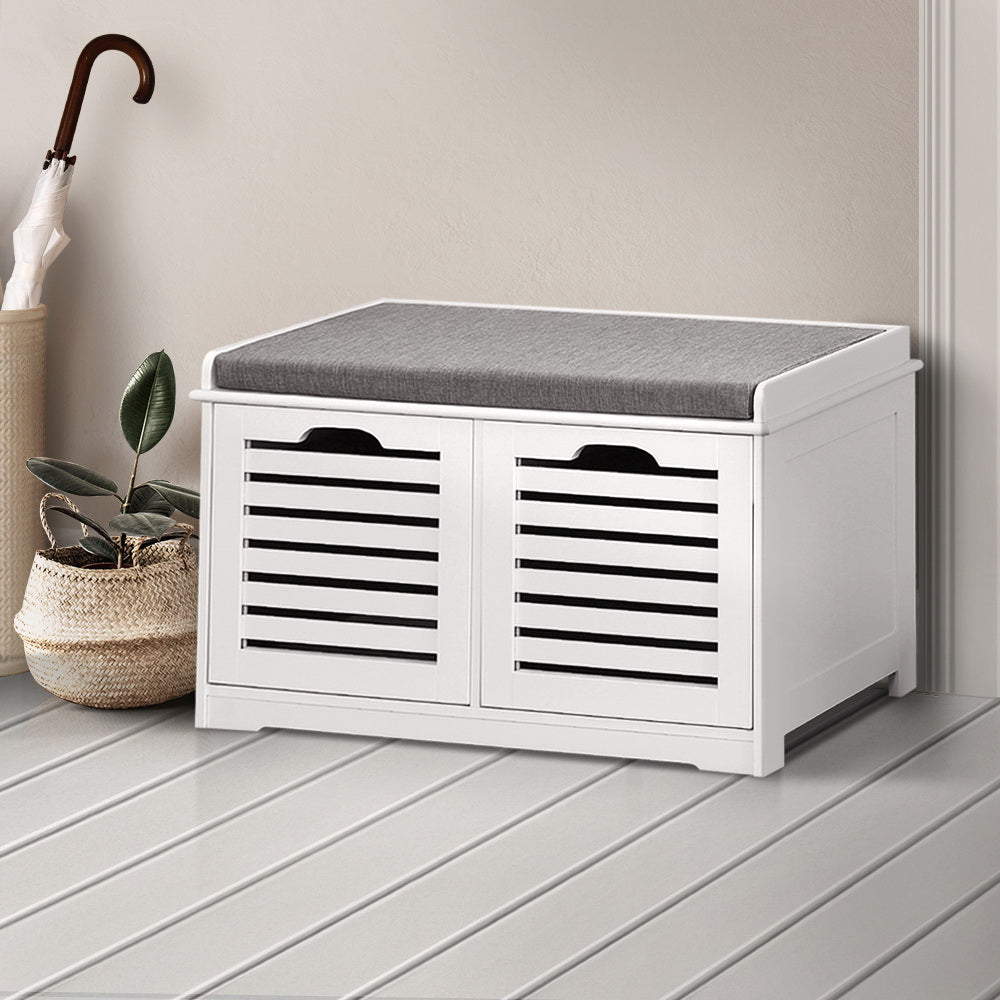 Marlook Shoe Rack Cabinet Bench White Caye