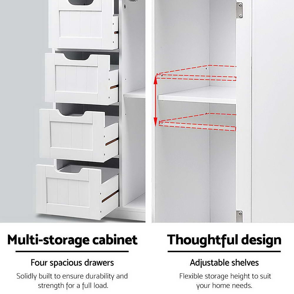 Marlook Bathroom Cabinet Storage Drawers White