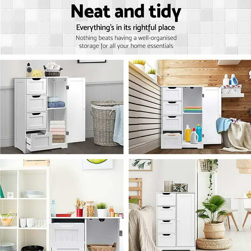 Marlook Bathroom Cabinet Storage Drawers White