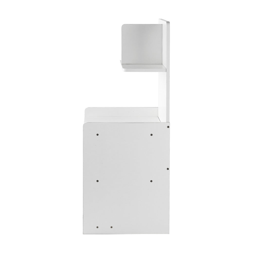 Marlook Bedside Table 1 Drawer with Shelves - EVERMORE White