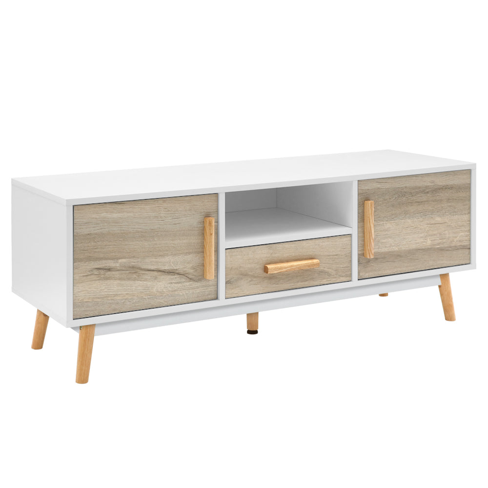 Marlook TV Cabinet Entertainment Unit 120cm Wood White Gino