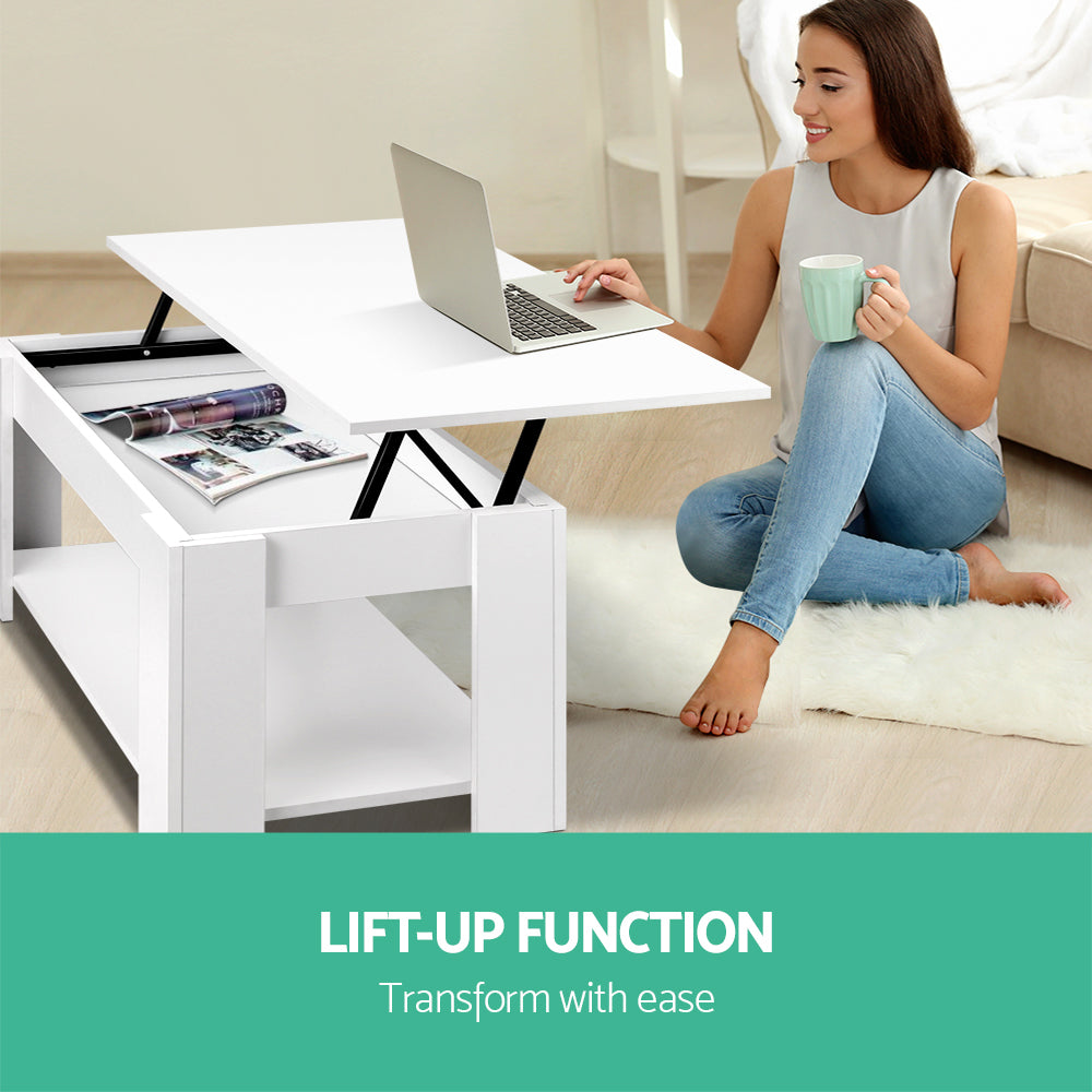 Marlook Coffee Table Lift-top Coffee Table White