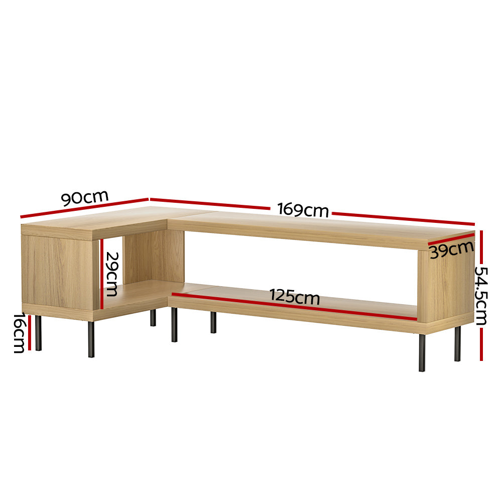 Marlook Entertainment Unit Corner TV Cabinet Storage Shelf Bevis