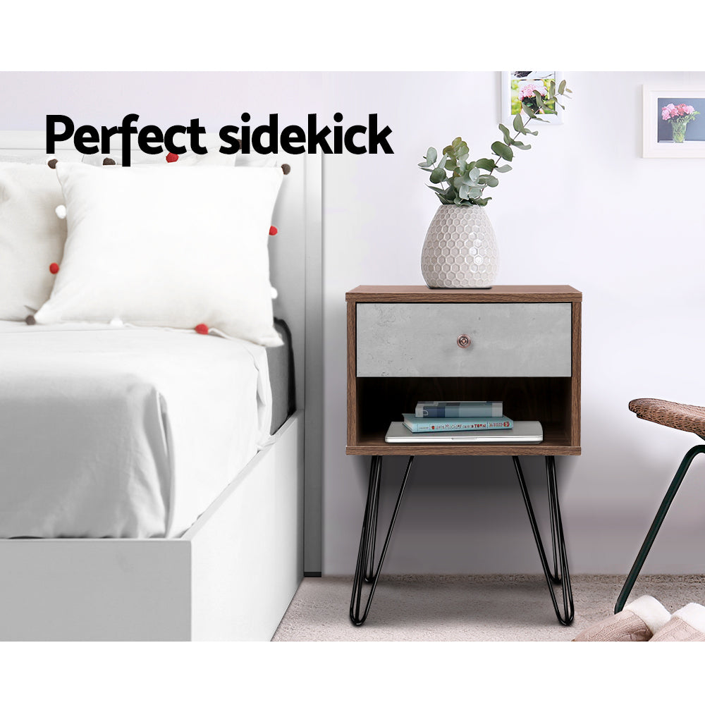 Marlook Bedside Table 1 Drawers with Shelf - LARS