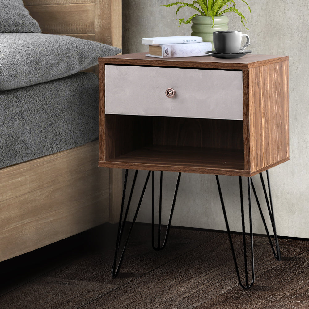 Marlook Bedside Table 1 Drawers with Shelf - LARS