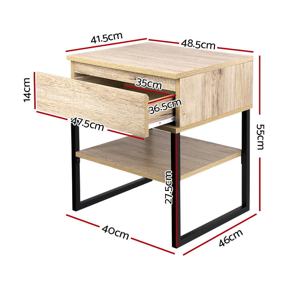 Marlook Bedside Table 1 Drawers with Shelf - CASEY