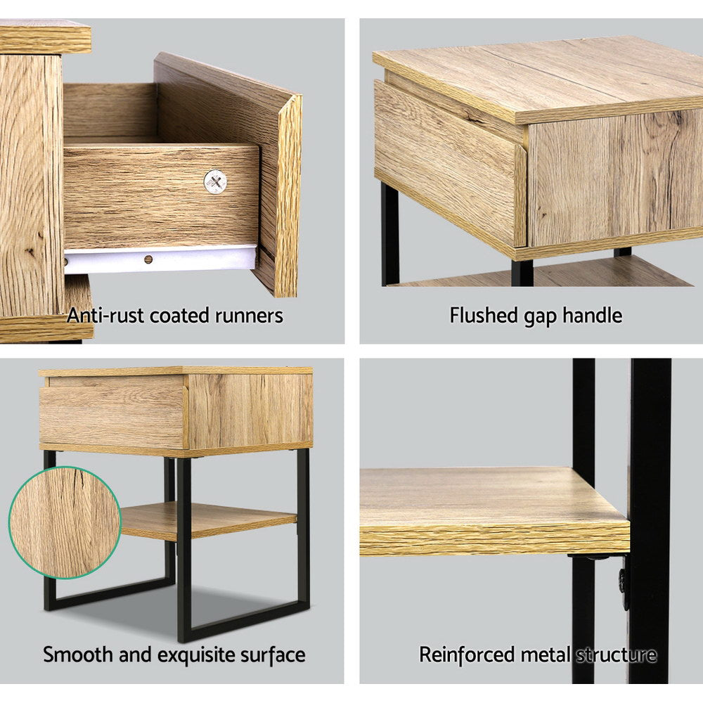 Marlook Bedside Table 1 Drawers with Shelf - CASEY