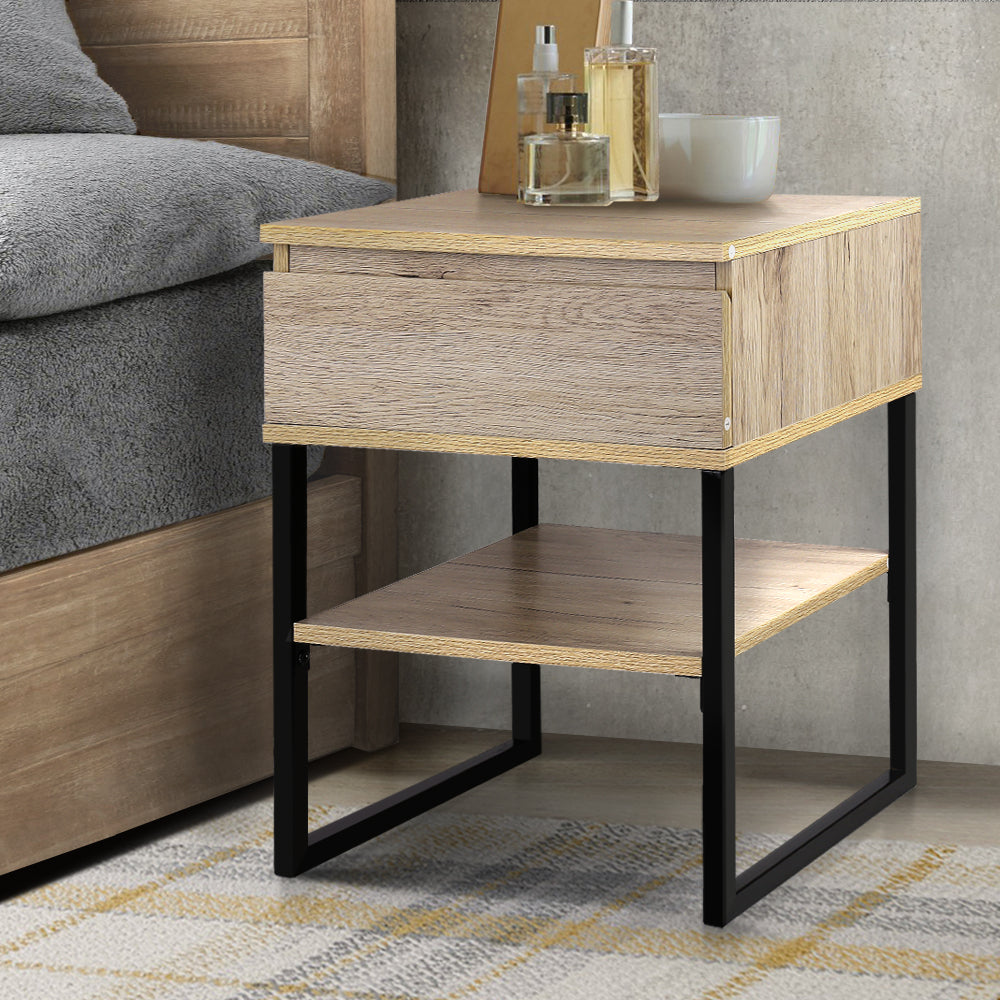 Marlook Bedside Table 1 Drawers with Shelf - CASEY